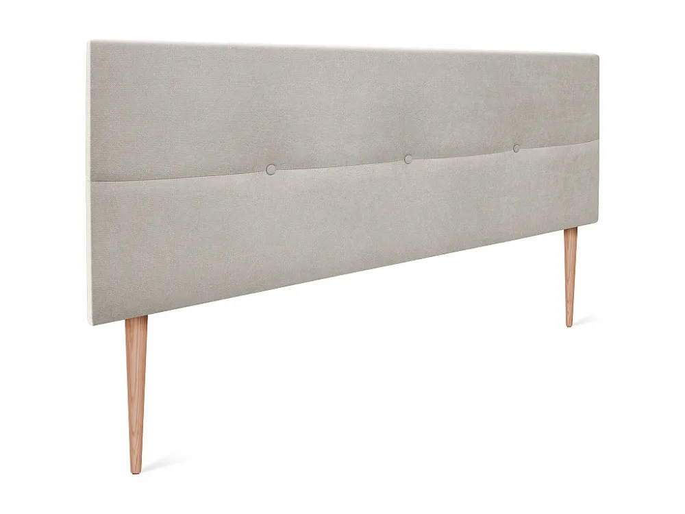 DHOME Hoofdeinde van Aqualine stof met knopen 160x105cm met bedpoten Bedden 150/160 - Natuurtint