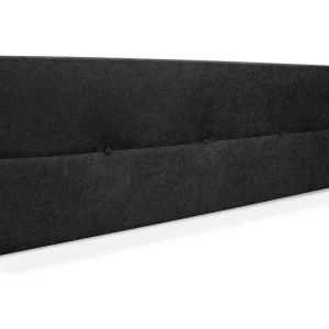 DHOME Hoofdeinde van Aqualine stof met knopen 145x50cm Bedden 135/140 - Zwart