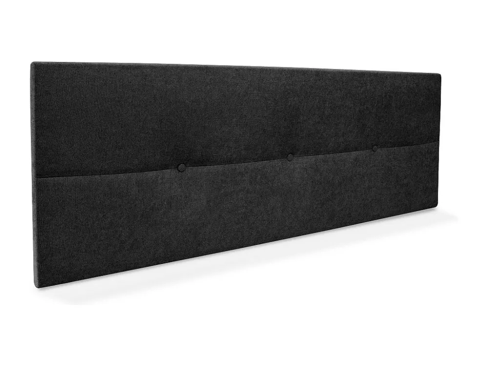 DHOME Hoofdeinde van Aqualine stof met knopen 145x50cm Bedden 135/140 - Zwart