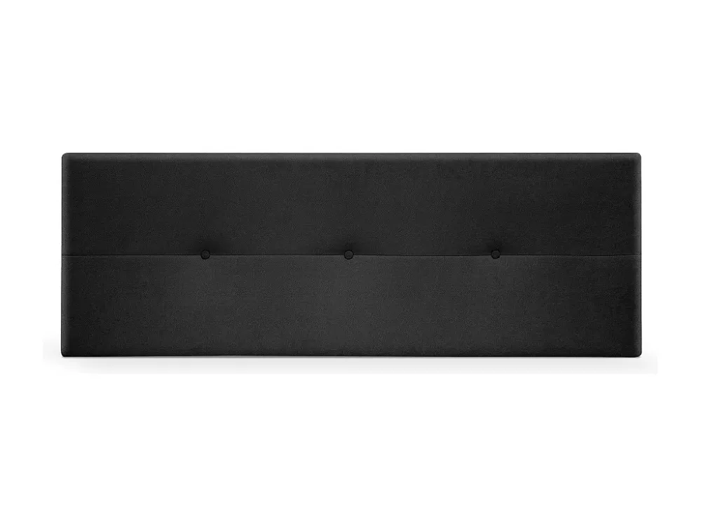 DHOME Hoofdeinde van Aqualine stof met knopen 145x50cm Bedden 135/140 - Zwart