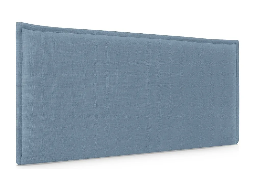 DHOME Hoofdeinde van effen ongedwongen linnen met rand 110x50cm bedden 105 - Blauw