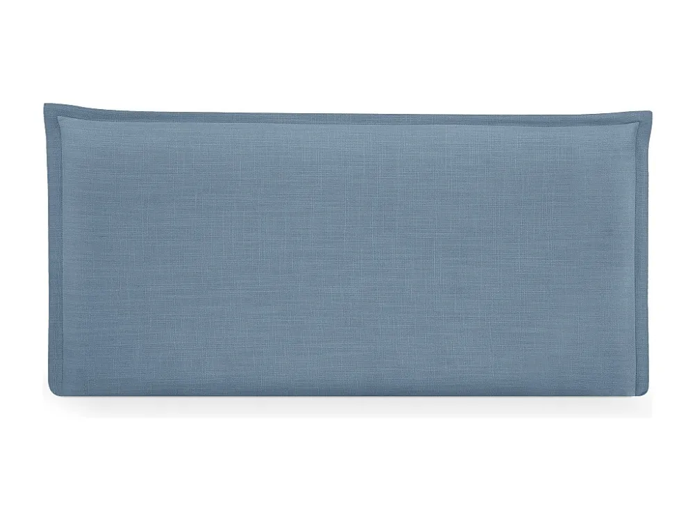 DHOME Hoofdeinde van effen ongedwongen linnen met rand 110x50cm bedden 105 - Blauw