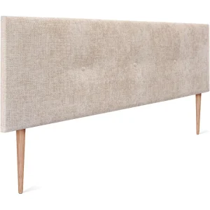 DHOME Hoofdeinde van natuurlijke wol met knopen 160x105cm met bedpoten 150/160 - Lichtbruin