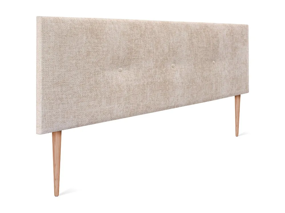 DHOME Hoofdeinde van natuurlijke wol met knopen 160x105cm met bedpoten 150/160 - Lichtbruin