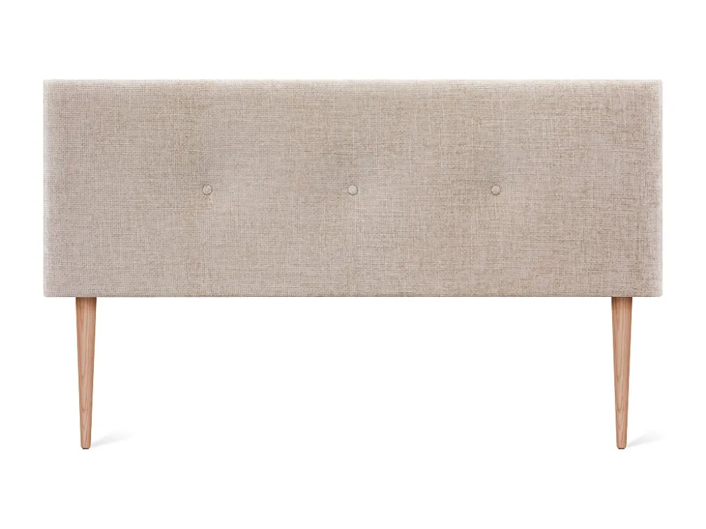 DHOME Hoofdeinde van natuurlijke wol met knopen 160x105cm met bedpoten 150/160 - Lichtbruin