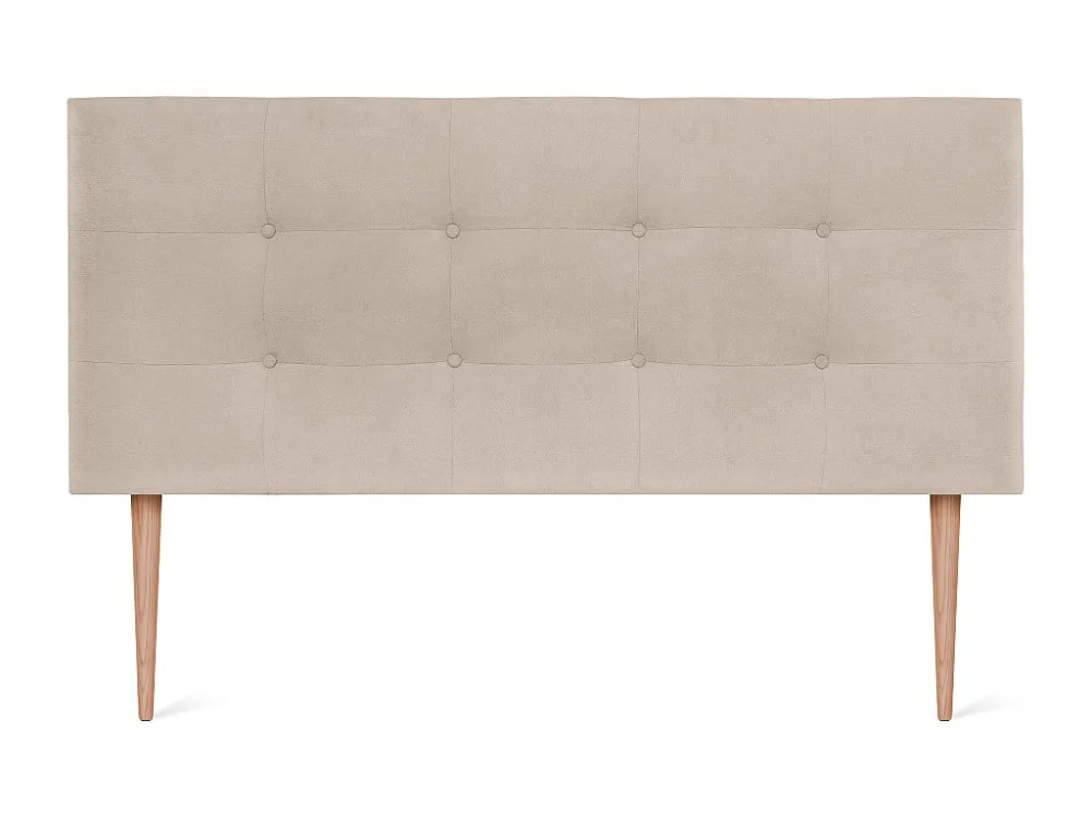 DHOME Hoofdeinde van Stof Aqualine Gecapitonneerd 160x115cm met Poten Bedden 150/160 - Ecru