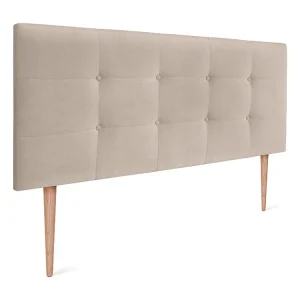 DHOME Hoofdeinde van Stof Aqualine Gecapitonneerd 145x115cm met Poten Bedden 135/140 - Ecru