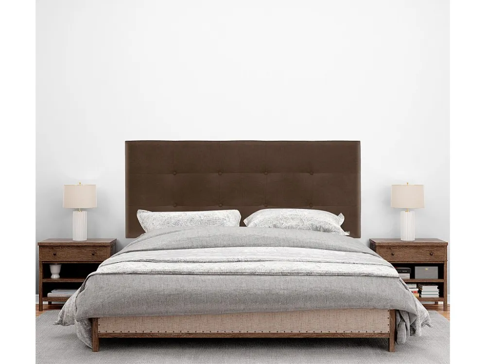 DHOME Hoofdeinde van Stof Aqualine Gecapitonneerd 160x60cm Bedden 150/160 - Bruin