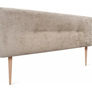 DHOME Kopfteil aus Naturwolle mit Knöpfen, 160 x 105 cm, mit Bettbeinen 150/160 – Hellbraun