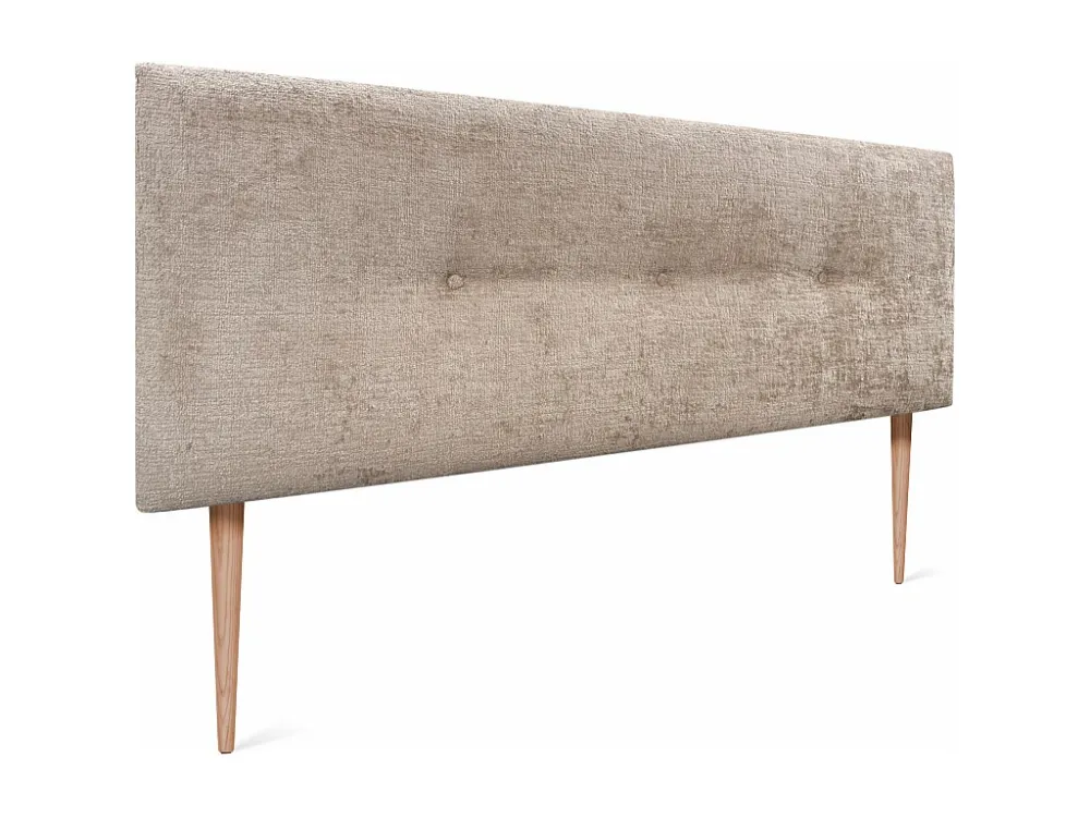 DHOME Kopfteil aus Naturwolle mit Knöpfen, 160 x 105 cm, mit Bettbeinen 150/160 – Hellbraun