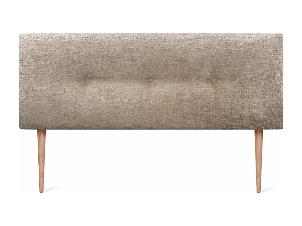 DHOME Kopfteil aus Naturwolle mit Knöpfen, 160 x 105 cm, mit Bettbeinen 150/160 – Hellbraun