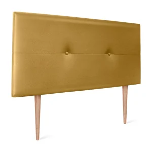 DHOME Kunstleer Hoofdeinde met Knopen 105x105cm met Bedpoten 105 - Goud
