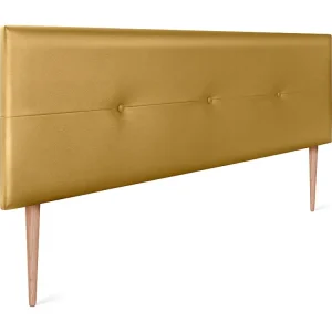 DHOME Kunstleer Hoofdeinde met Knopen 160x105cm met Bedpoten 150/160 - Goud