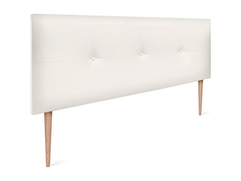 DHOME Kunstleer Hoofdeinde met Knopen 160x105cm met Bedpoten 150/160 - Beenwit
