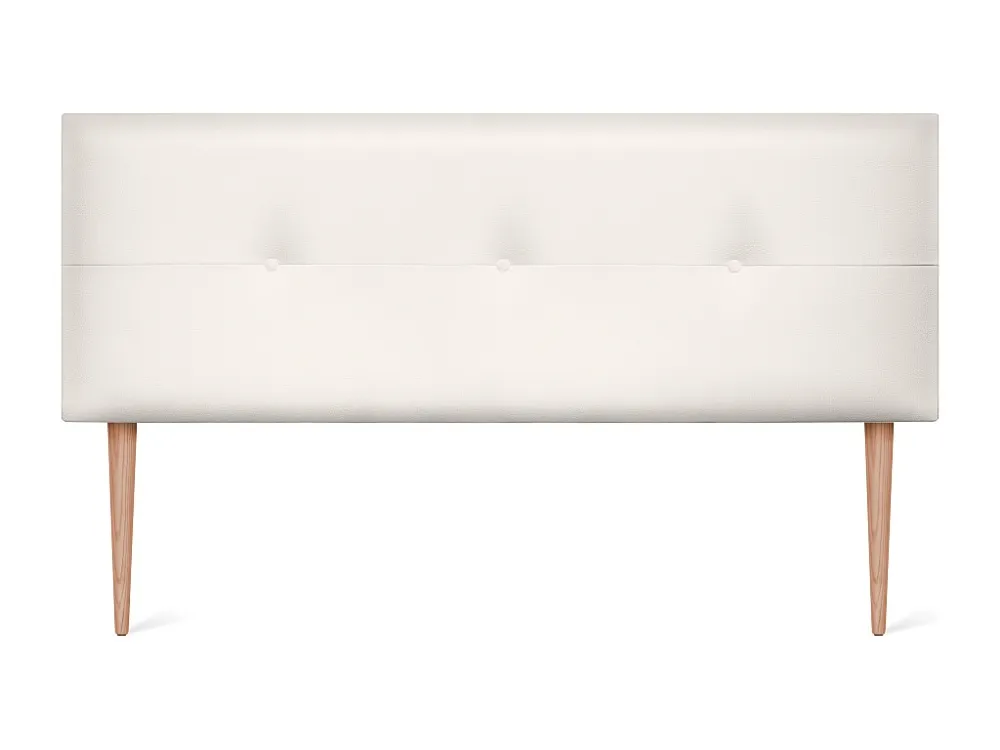 DHOME Kunstleer Hoofdeinde met Knopen 160x105cm met Bedpoten 150/160 - Beenwit