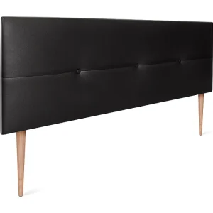 DHOME Kunstleer Hoofdeinde met Knopen 160x105cm met Bedpoten 150/160 - Zwart