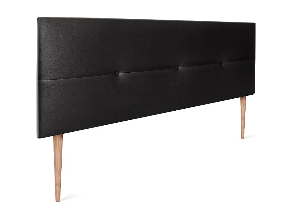 DHOME Kunstleer Hoofdeinde met Knopen 160x105cm met Bedpoten 150/160 - Zwart