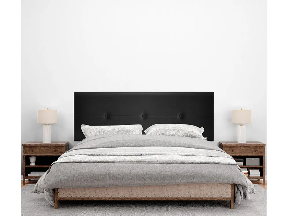 DHOME Kunstleer Hoofdeinde met Knopen 160x105cm met Bedpoten 150/160 - Zwart