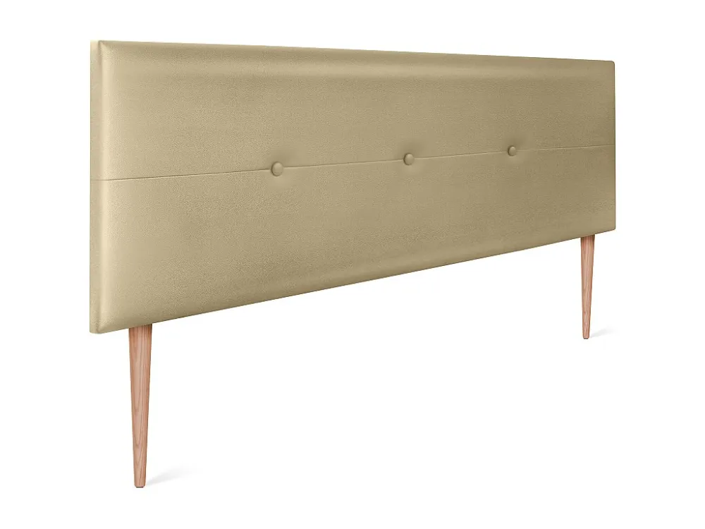 DHOME Kunstleer hoofdeinde met knopen 160x105cm met bedpoten 150/160 - Champagne