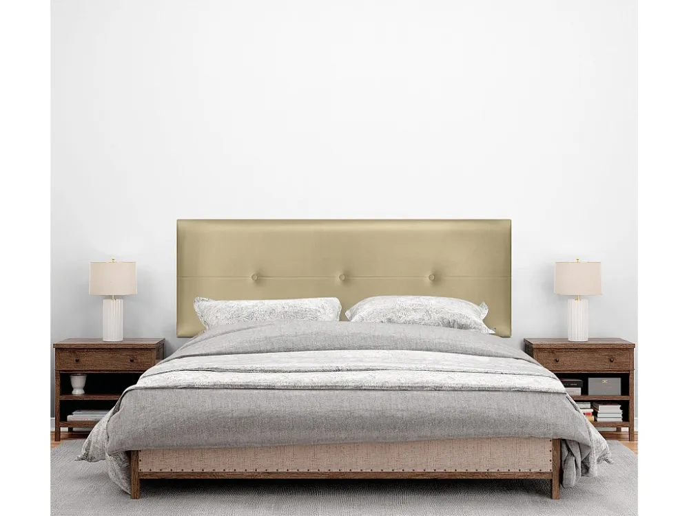 DHOME Kunstleer hoofdeinde met knopen 160x105cm met bedpoten 150/160 - Champagne