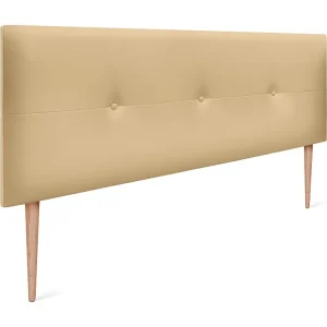 DHOME Kunstleer hoofdeinde met knopen 160x105cm met bedpoten 150/160 - Vanille