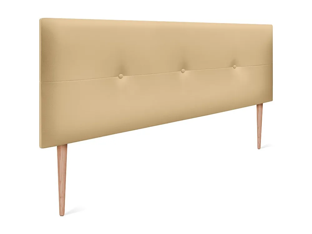 DHOME Kunstleer hoofdeinde met knopen 160x105cm met bedpoten 150/160 - Vanille