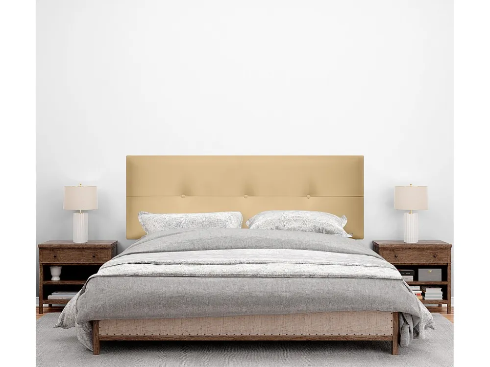 DHOME Kunstleer hoofdeinde met knopen 160x105cm met bedpoten 150/160 - Vanille