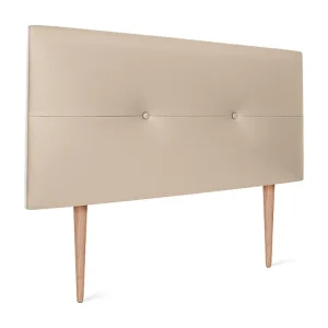 DHOME Kunstleer Hoofdeinde met Knopen 95x105cm met Bedpoten 90 - Lichtbruin