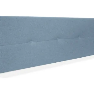 DHOME Natuurlijk linnen hoofdeinde met knopen 145x50cm bedden 135/140 - Blauw