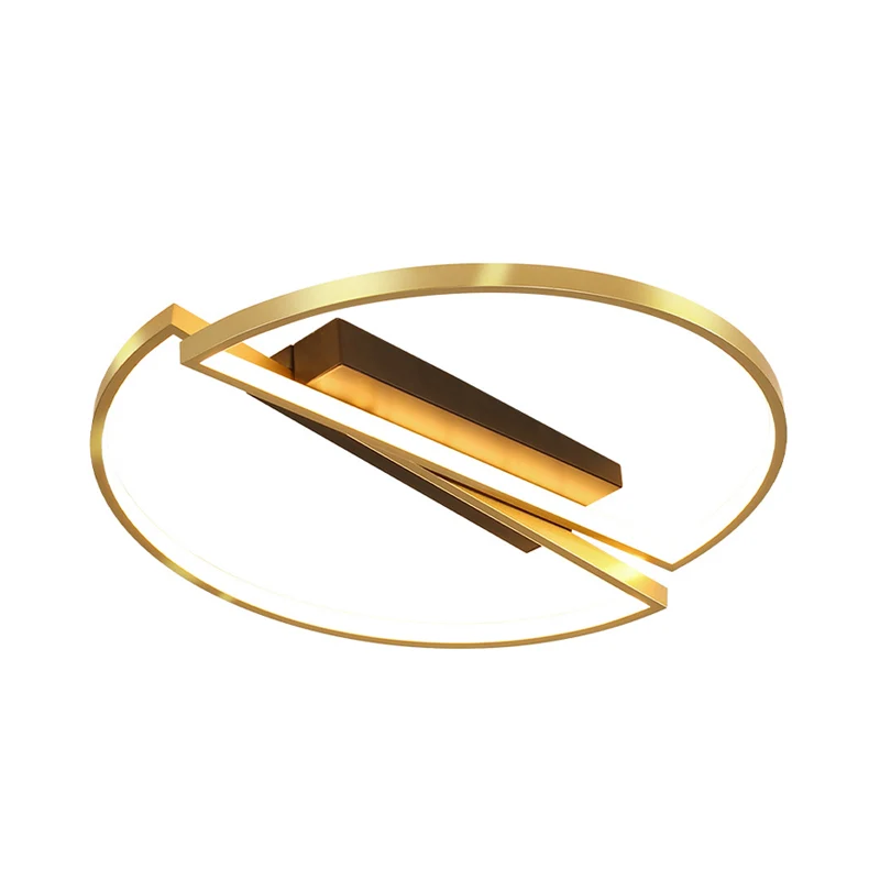 Eenvoudig vierkant/rond frame inbouw metalen LED-slaapkamer inbouwarmatuur goud, warm/wit zwak