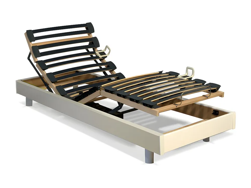 Elektrisch verstelbare bedbodem - 70 x 190 cm - wit