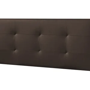 Gecapitonneerd hoofdeinde Carla 140x60 cm Chocolade, Gewatteerd met Schuim, 8 cm stevig.