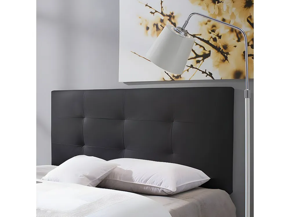 Gecapitonneerd hoofdeinde Carla 140x60 cm Zwart, Gewatteerd met Schuim, 8 cm Dikte
