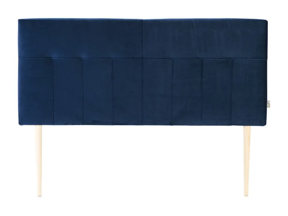 Gecapitonneerd hoofdeinde Napels 140x100 cm Blauw, voor Bed 135, Fluweel, Houten Poten