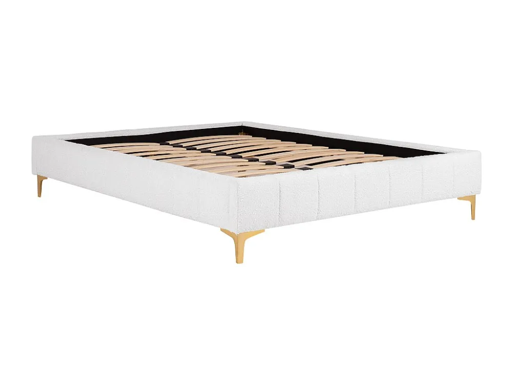 Gestoffeerde bedbodem 140 x 190 cm bouclé met goudkleurige poten - SHEN van YSMÉE