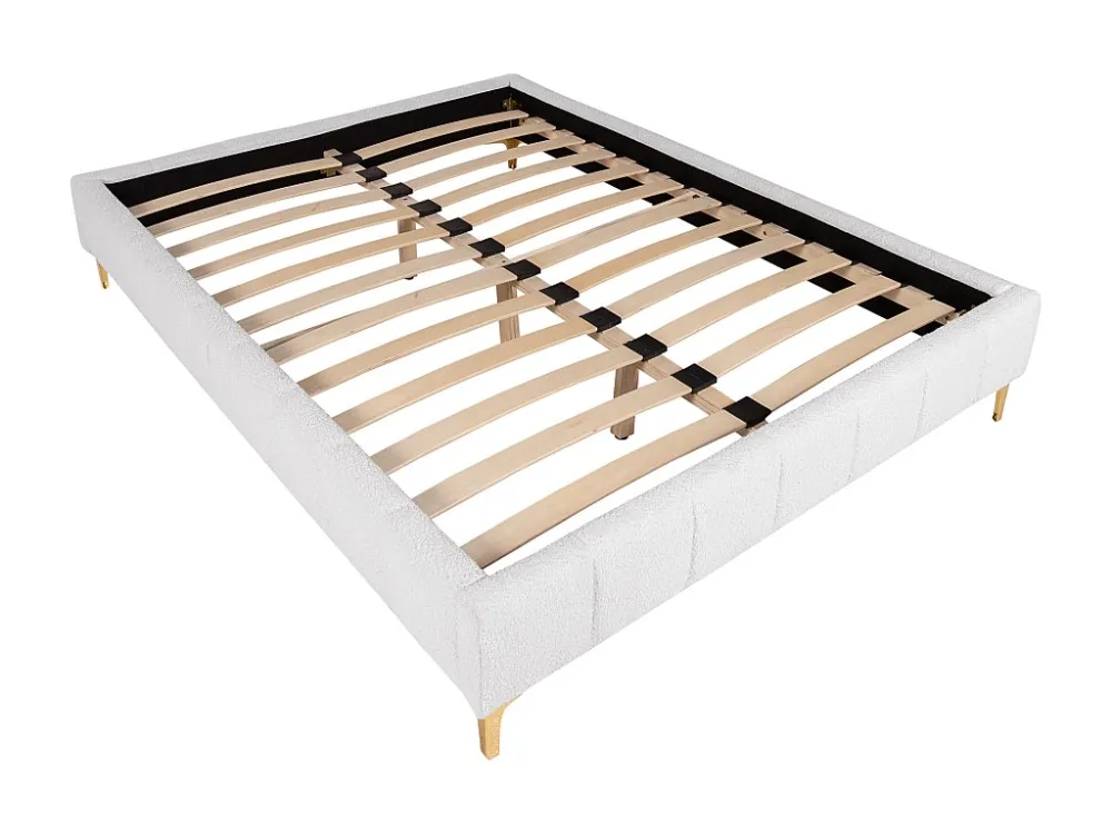 Gestoffeerde bedbodem 140 x 190 cm bouclé met goudkleurige poten - SHEN van YSMÉE