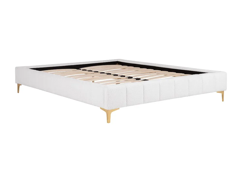 Gestoffeerde bedbodem 160 x 200 cm bouclé met goudkleurige poten - SHEN van YSMÉE