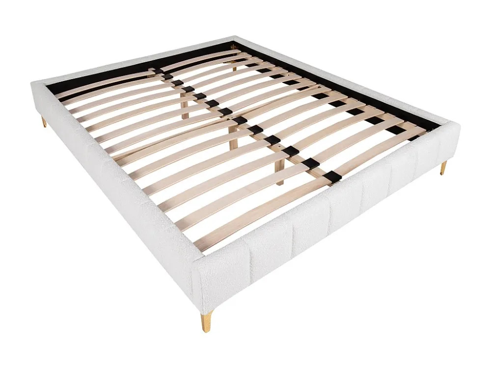 Gestoffeerde bedbodem 160 x 200 cm bouclé met goudkleurige poten - SHEN van YSMÉE