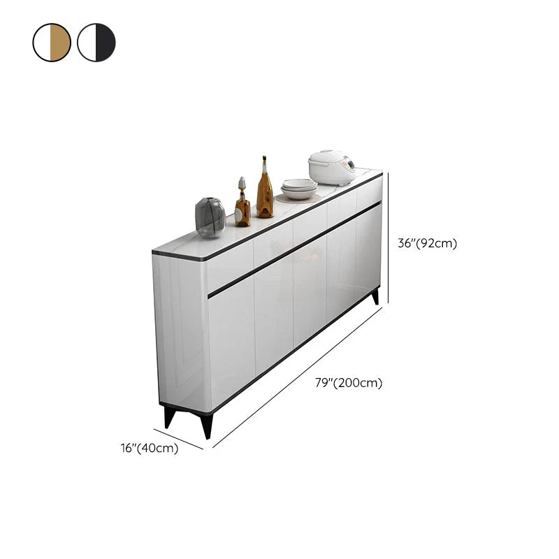 Glam Sideboard Wood Regelbaar Shelving Side Board Cabinets and Drawers 31l