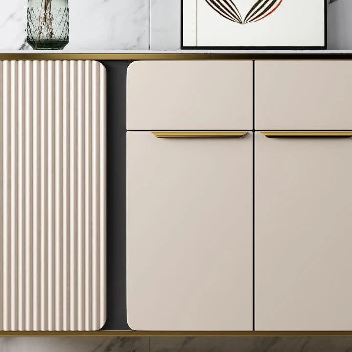 Glam Style Credenza Stone Verstelbaar Shelving Side Board Cabinets and Drawers 31l