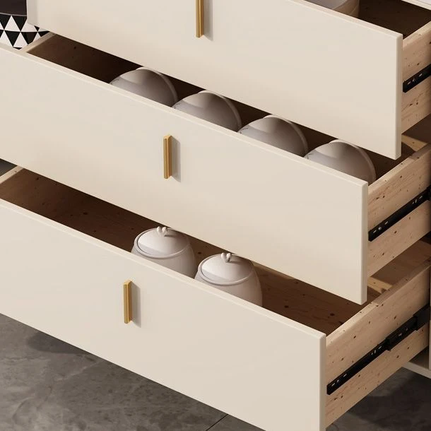 Glam Style Credenza Wood Side Board Cabinet and Drawers 47l