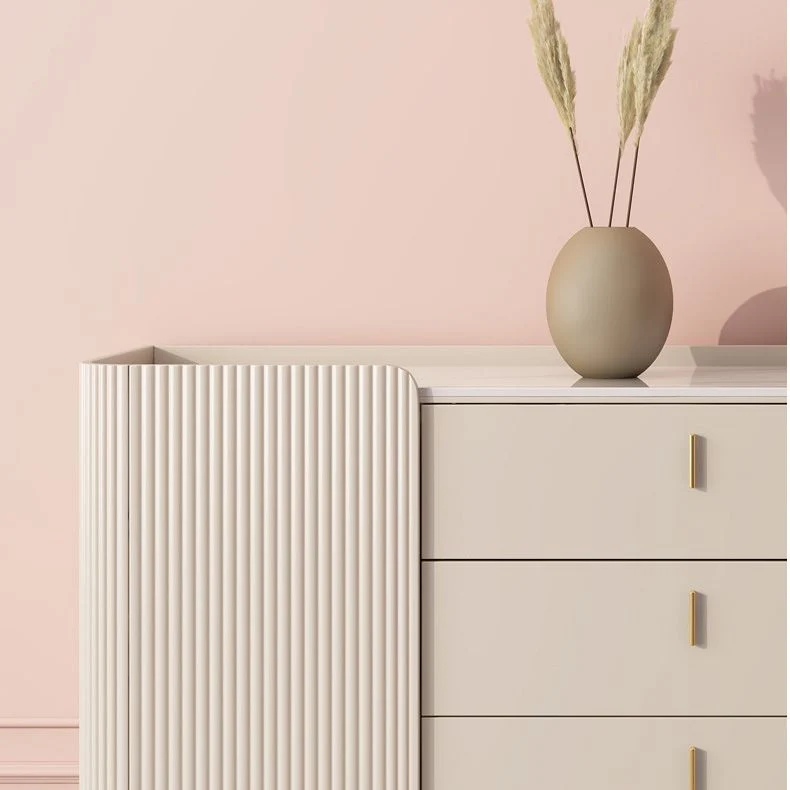 Glam Style Credenza Wood Side Board Cabinet and Drawers 47l