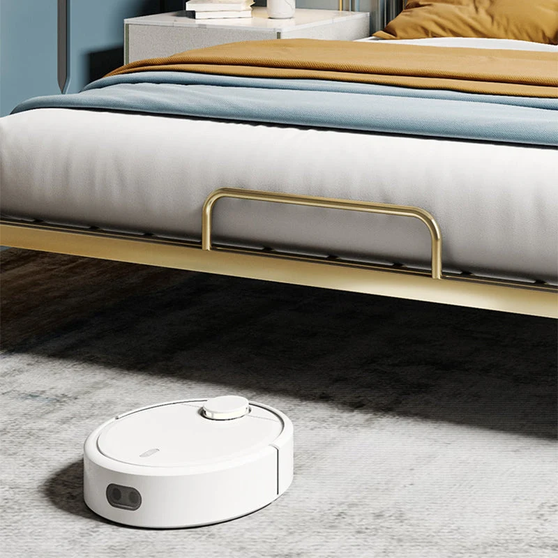 Glam Style Metalen Bed Including HeadboardPanel Bed , 43 inch High White
