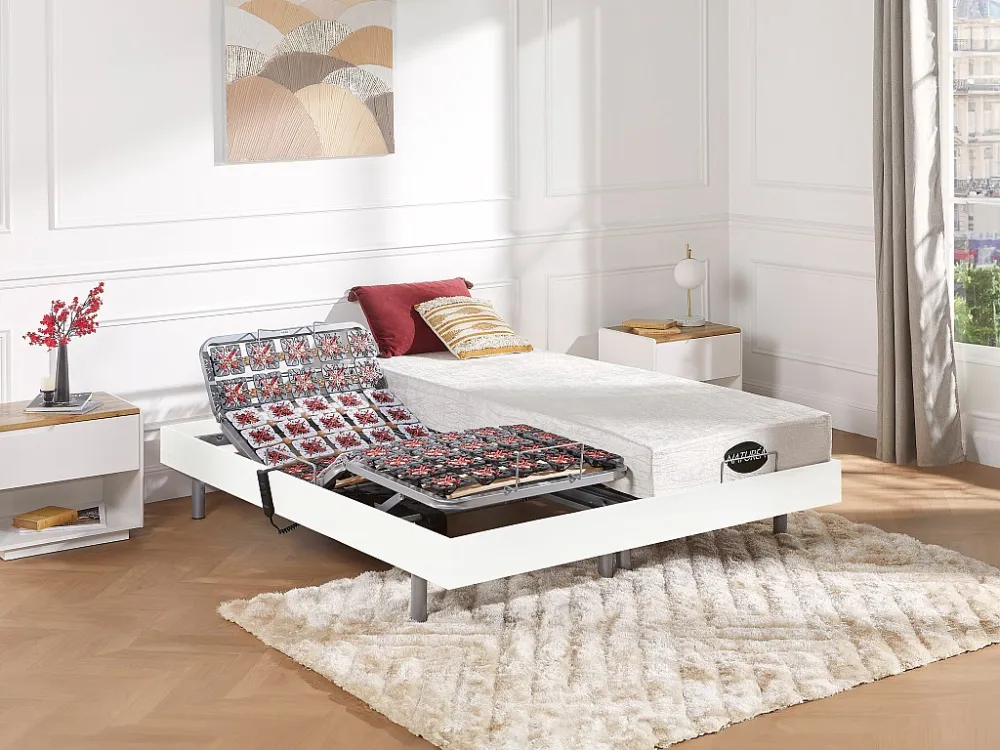 Handmatig verstelbare bedbodem met 2x65 contactplaatjes van DREAMEA - 2x80x200cm