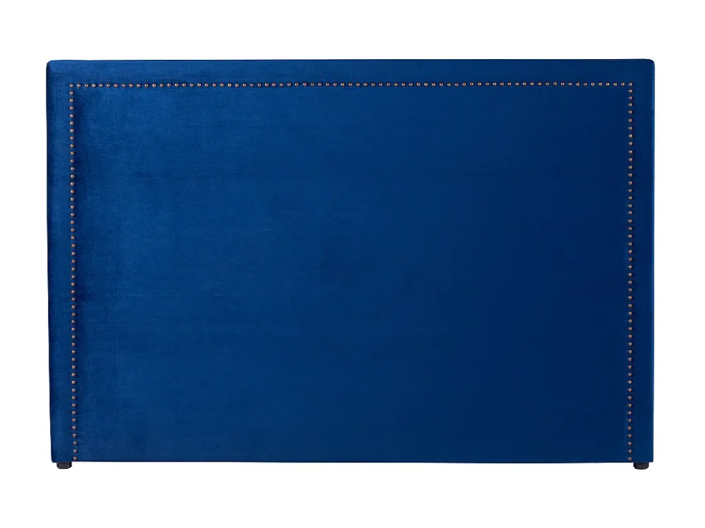 Hoofdbord met studs ALVISE - Fluweeleffect- 160 cm - Marineblauw