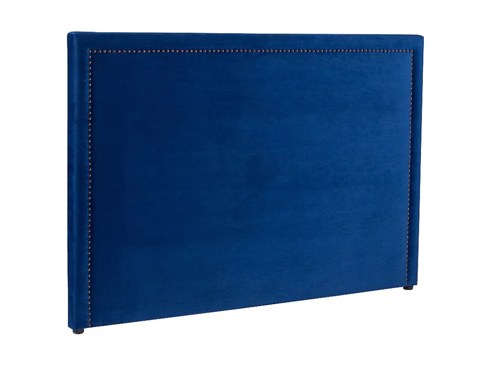 Hoofdbord met studs ALVISE - Fluweeleffect- 160 cm - Marineblauw