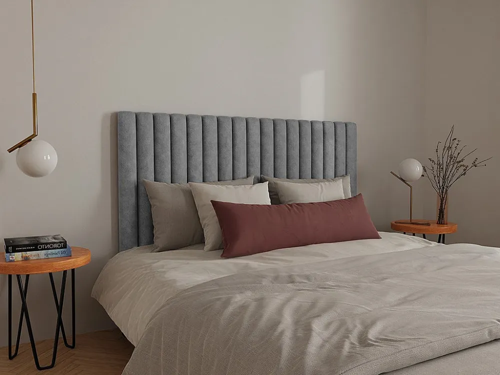 Hoofdeinde bed met verticale naden SARAH - Grijs - 160 cm