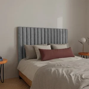 Hoofdeinde bed met verticale naden SARAH - Grijs - 140 cm