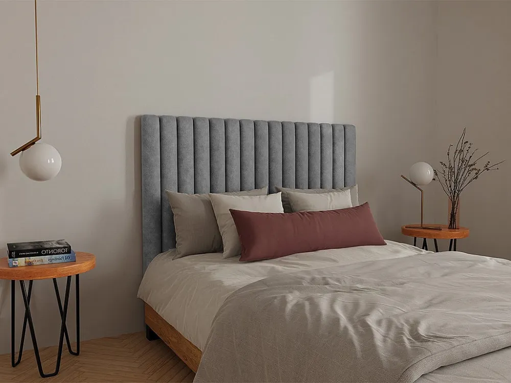 Hoofdeinde bed met verticale naden SARAH - Grijs - 140 cm