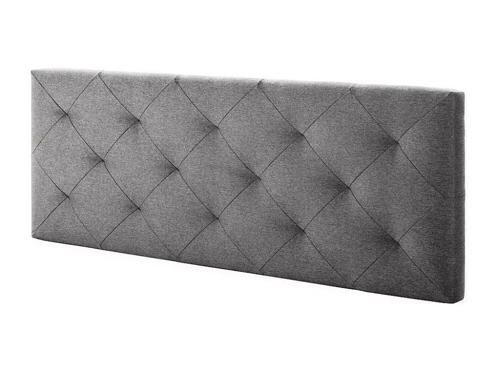 Hoofdeinde bekleed Milan 140x60 cm, Ruiten Grijs Stof, 8 cm stevig.